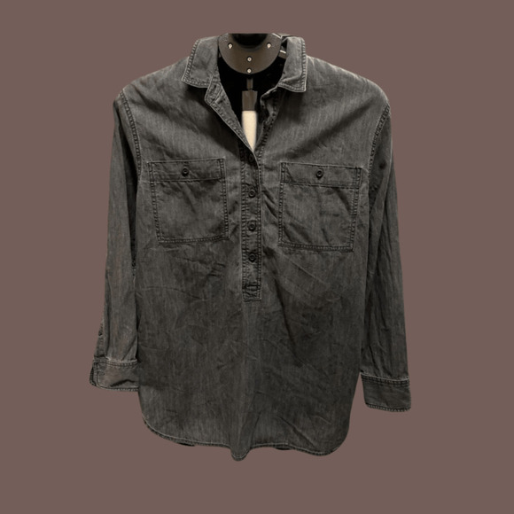 Madewell Tops - Madewell Pullover Shirt | Gray Cotton | Size S | Vintage Wash
